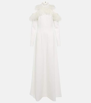 Christopher Kane Bridal feather-trimmed crêpe gown