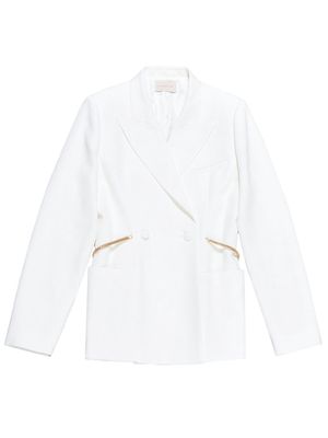 Christopher Kane chain-embellished double-breasted blazer - White
