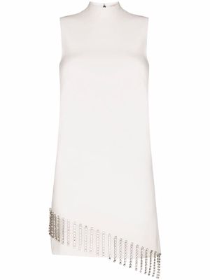 Christopher Kane Crystal Cupchain sleeveless dress - White