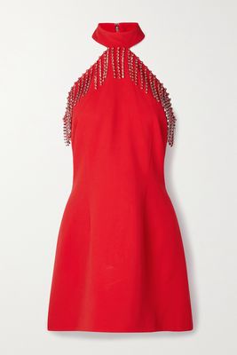 Christopher Kane - Crystal-embellished Crepe Mini Dress - Red
