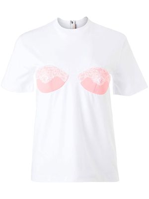 Christopher Kane Dream lace-bust T-shirt - White Pink