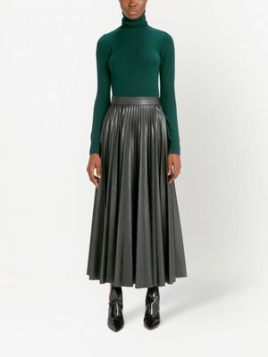 Christopher Kane faux-leather pleated skirt - Black
