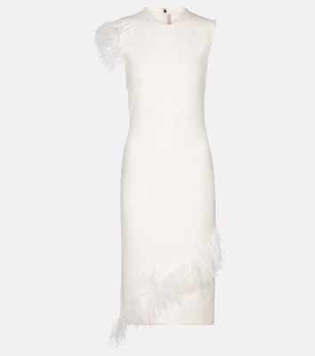 Christopher Kane Feather-trimmed wool-blend dress