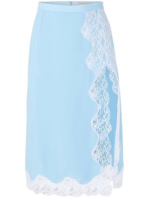 Christopher Kane Femur lace-trim skirt - BABY BLUE