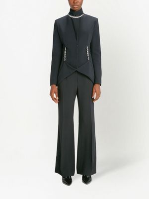 Christopher Kane flared chain-link detail trousers - Black