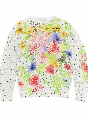 Christopher Kane floral intarsia jumper - White