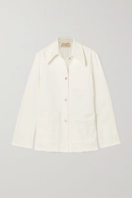 Christopher Kane - Frayed Organic Denim Jacket - Cream