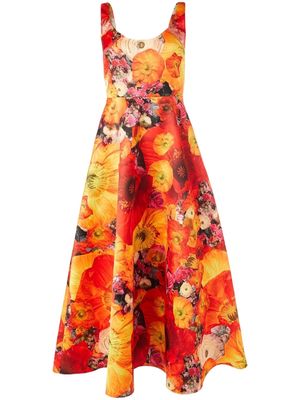 Christopher Kane Full Bloom A-line dress - Orange