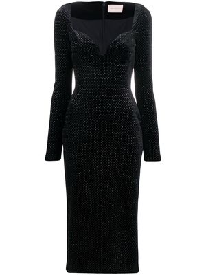 Christopher Kane glitter velvet sweetheart dress - Black