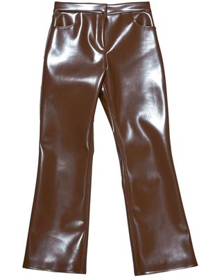 Christopher Kane glossy cropped trousers - Brown