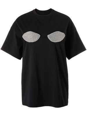 Christopher Kane Goodbye crystal-bust T-shirt - BLACK