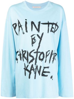 Christopher Kane graphic-print long-sleeve T-shirt - Blue