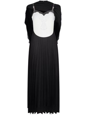 Christopher Kane Mrs Robinson pleated cape dress - Black