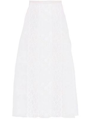 Christopher Kane organza lace-trim skirt - White