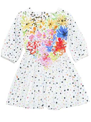 Christopher Kane painted floral cupcake dress - White