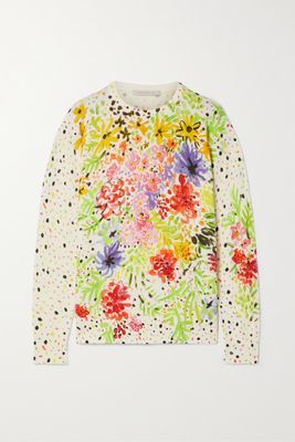 Christopher Kane - Printed Wool And Cashmere-blend Sweater - Yellow