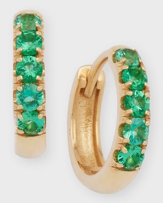 Chubby Emerald Huggie Earrings