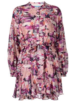 Chufy belted floral-print dress - Pink