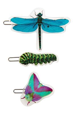 Chunks Assorted 3-Pack Critter Hair Clips in Green Multi