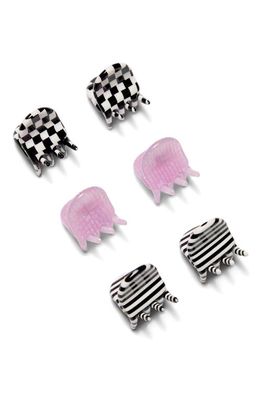 Chunks Assorted 6-Pack Micro Claw Clips in Purple/Black/White