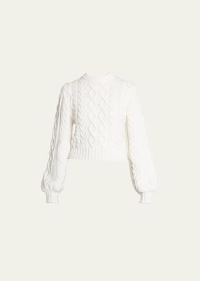 Chunky Wool Cable-Knit Sweater