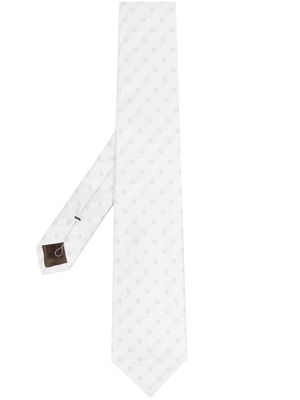 Church's geometric-pattern silk tie - White