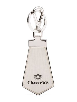 Church's St James logo-debossed leather keyring - White