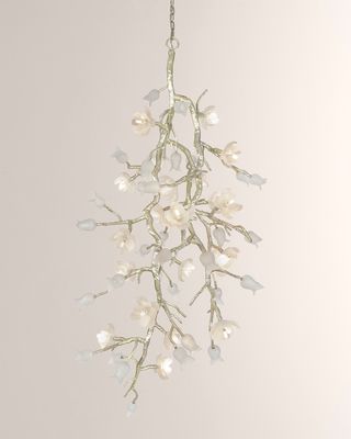 Churippu Magnolia & Tulip 36" Vertical 21-Light Chandelier
