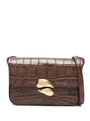 Chylak crocodile-effect leather shoulder bag - Brown