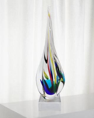 Cicero Art Glass Sculpture - 6" x 4" x 18.5"