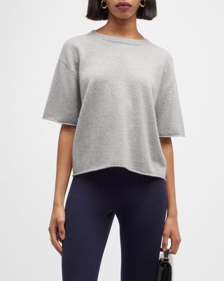 Cila Drop-Shoulder Cashmere T-Shirt