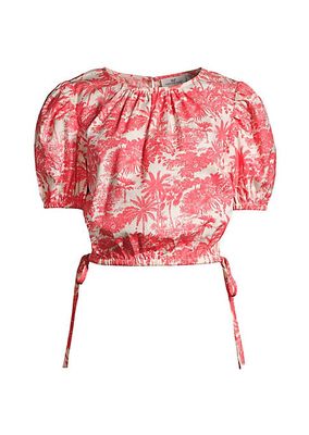 Cinched Toile Cropped Blouse