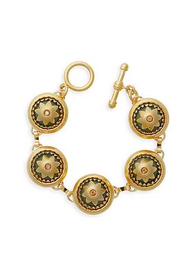 Cindy 24K-Gold-Plated & Crystal Flower Bracelet