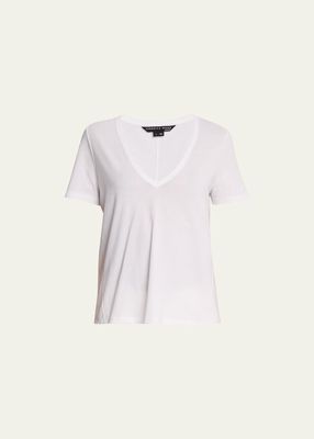 Cindy V-Neck Short-Sleeve Pima Cotton Tee