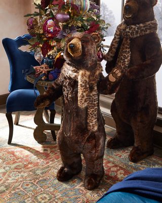 Cinnamon Standing Bear Christmas Decoration, 48"