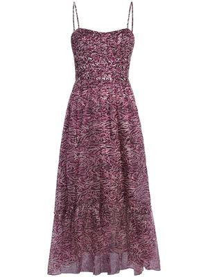 Cinq A Sept abstract-pattern silk dress - Purple