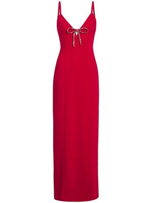 Cinq A Sept Adele bow-detail silk gown - Red