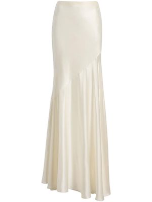 Cinq A Sept asymmetric pleated-gown skirt - White