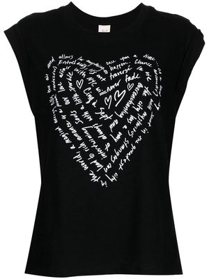 Cinq A Sept Bella heart-print sleeveless top - Black