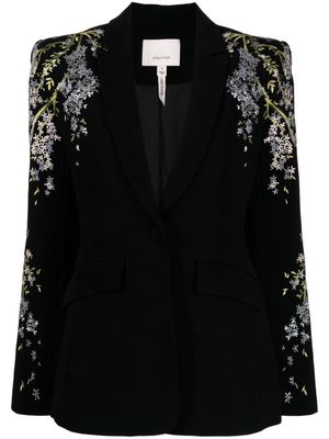 Cinq A Sept Cheyenne floral-embroidered blazer - Black