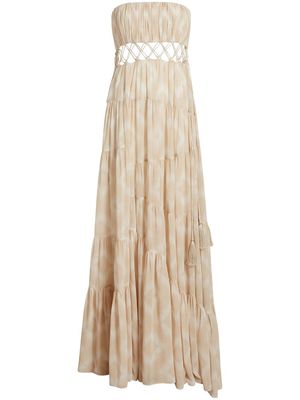 Cinq A Sept Cora cut-out gown dress - IVORY/DAYGLOW