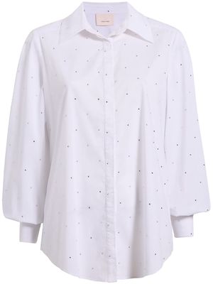 Cinq A Sept crystal-embellished detail shirt - White