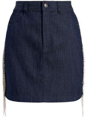 Cinq A Sept Dara embellished denim skirt - Blue