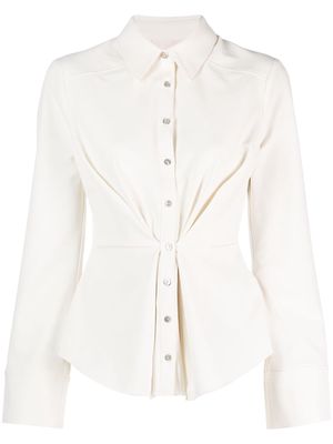 Cinq A Sept draped long-sleeve shirt - White