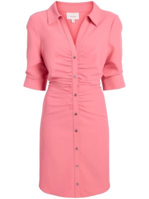 Cinq A Sept Elina ruched shirtdress - Pink