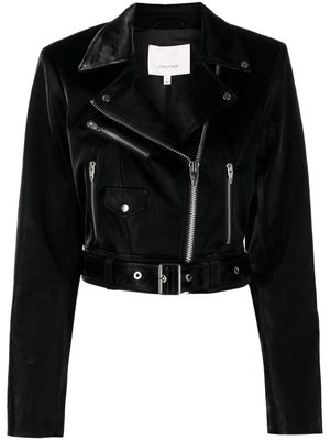 Cinq A Sept faux-leather cropped biker jacket - Black