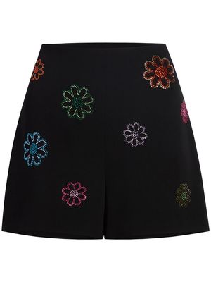 Cinq A Sept floral-embroidery mini shorts - Black