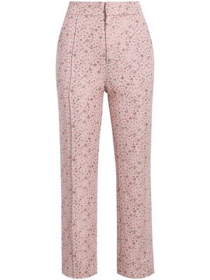 Cinq A Sept floral-print cropped trousers - Pink