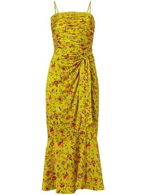 Cinq A Sept floral print flare hem dress - Yellow