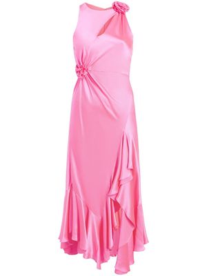 Cinq A Sept flower-detail silk midi dress - Pink